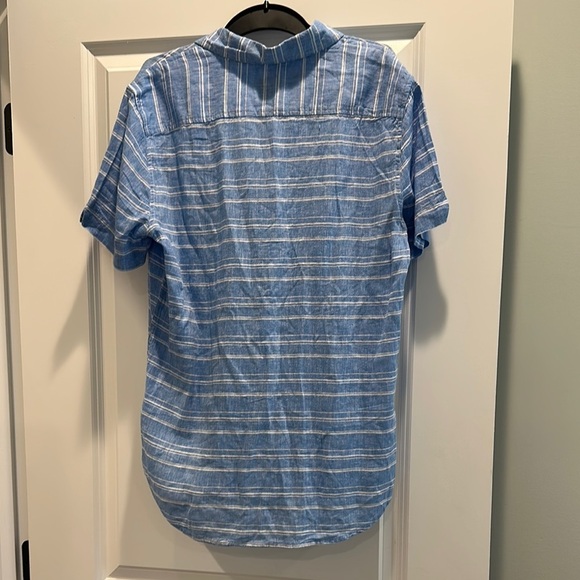 Ben Sherman Sky Blue Linen Button Down Shirt - Picture 5 of 5